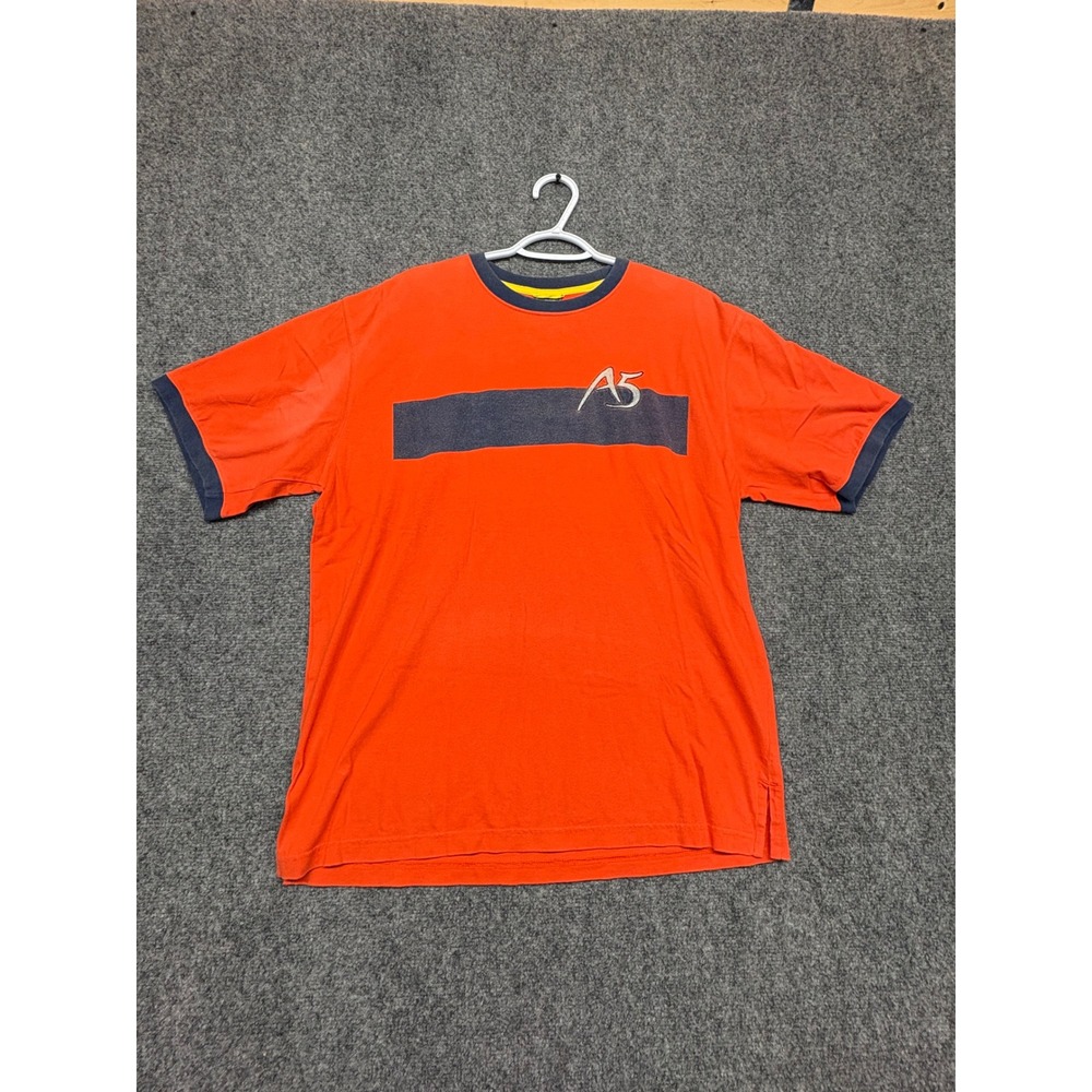 Vintage The North Face A5 Series Ringer T-Shirt Orange Navy Blue Mens Medium